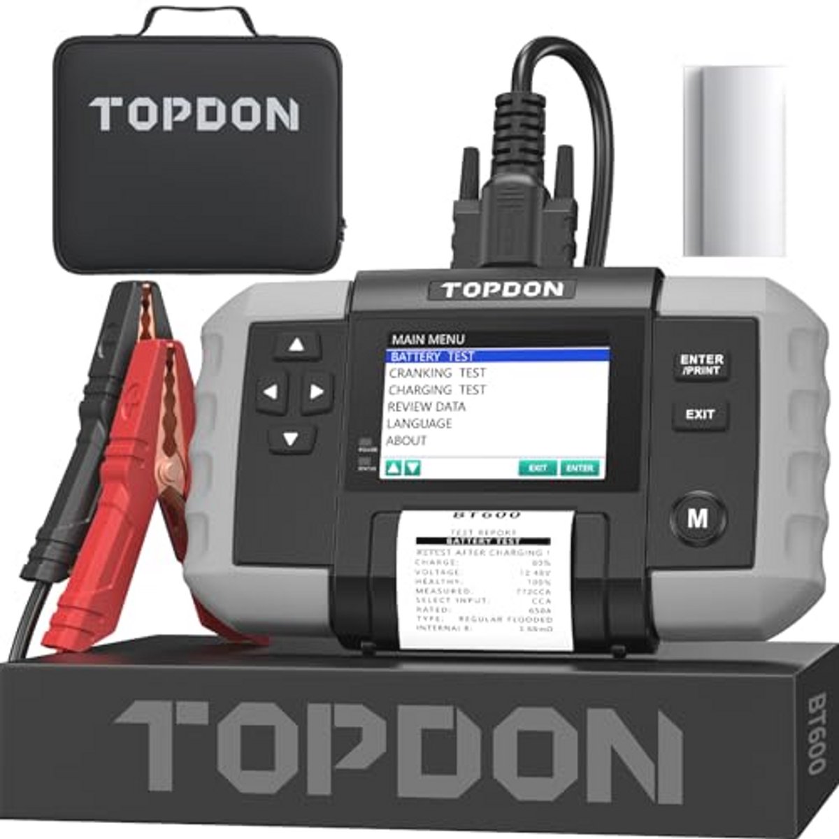 Professionele 12V 24V Batterij Tester met Printer en Kleurenscherm