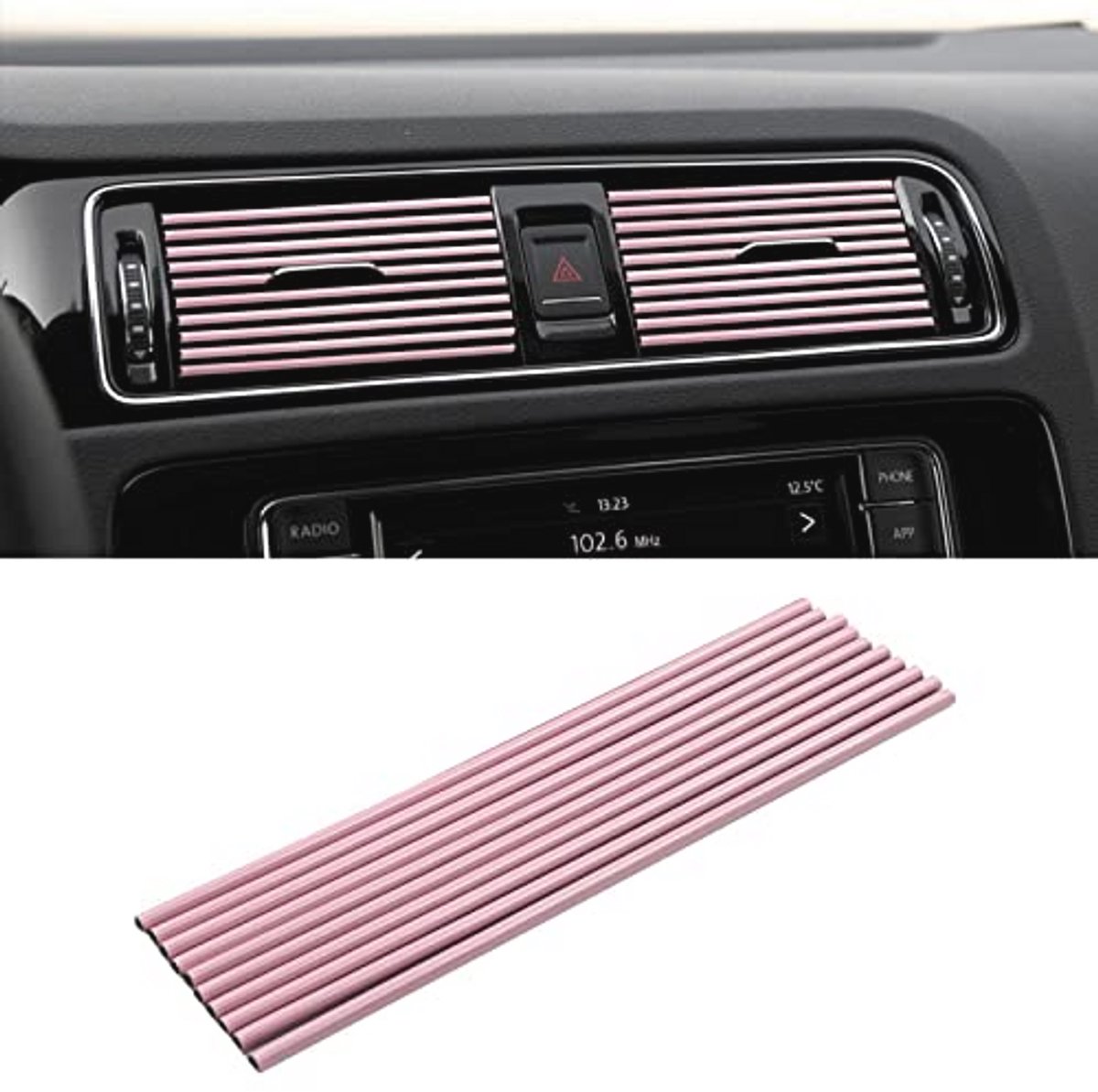Auto Ventilatie Decoratie Accessories - 10 stuks Roze PVC - Eenvoudige Installatie