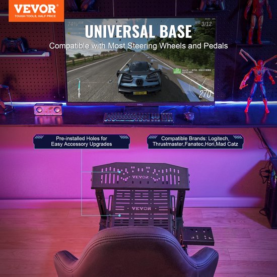 VEVOR Stuurstandaard Logitech G923/G920/G29 Racing Sim Cockpit 150kg 605-795mm van Vevor — afbeelding 4