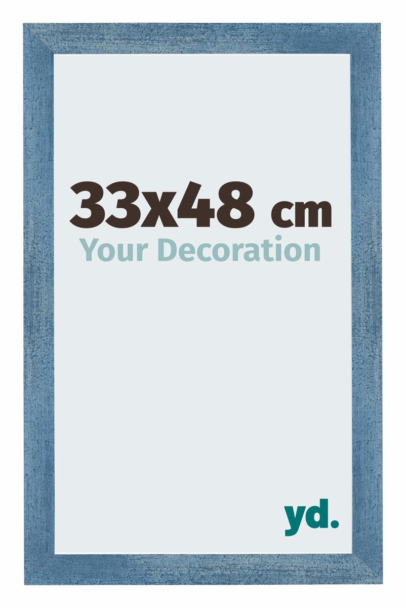 yd. Your Decoration - Fotolijst 33x48 cm - MDF - Helder Blauw Geveegd - Mura