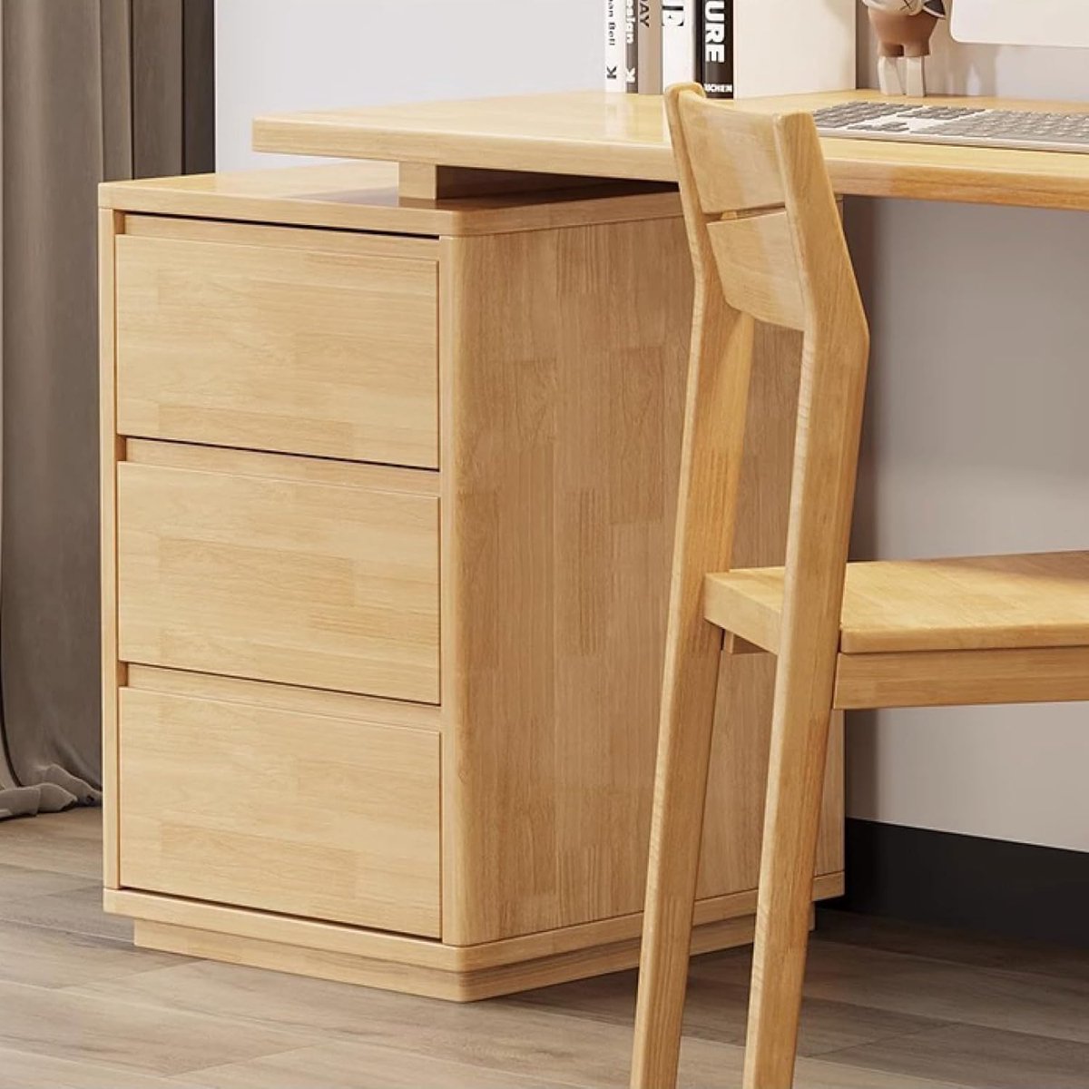 Novihome Novihome Massief Houten Bureau met 3 Lades – Modern Thuiskantoor & Computerbureau, Notenhout, Reversibel Design – 120x60x75 cm – Novihome