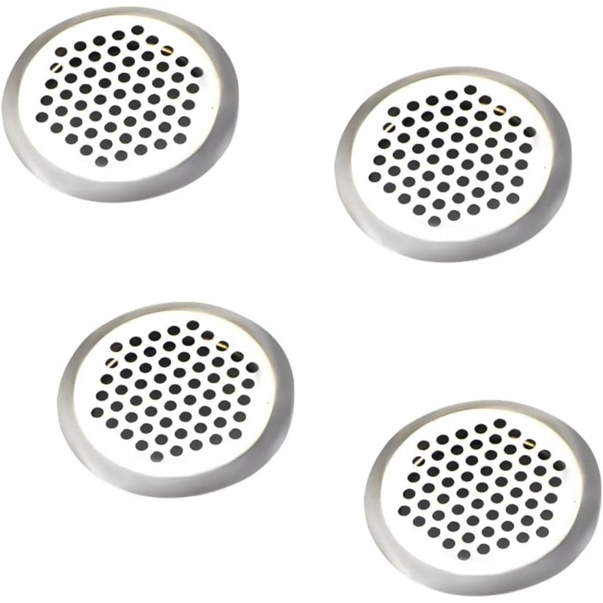 EXCITAT Set van 4 stuks - Ventilatierooster - Uitlaatrooster - Rond - RVS - Geschikt voor kledingkasten, kasten en schoenenkasten