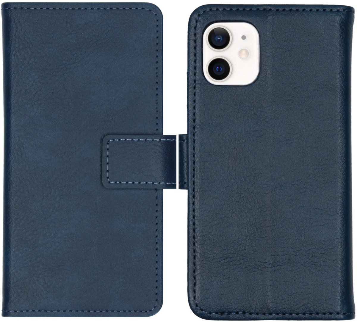 imoshion Hoesje - Geschikt voor Apple iPhone 12 Mini - Luxe Bookcase - Donkerblauw