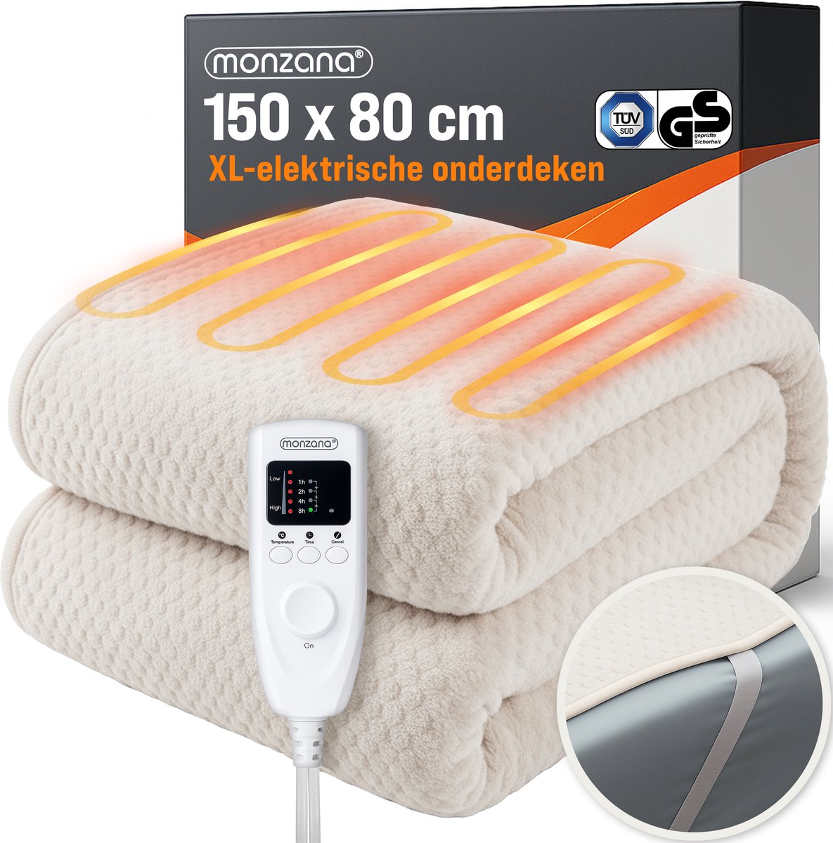 Elektrische Deken 5 Temperatuurniveaus Timer 150x80cm Automatisch Uitschakelen