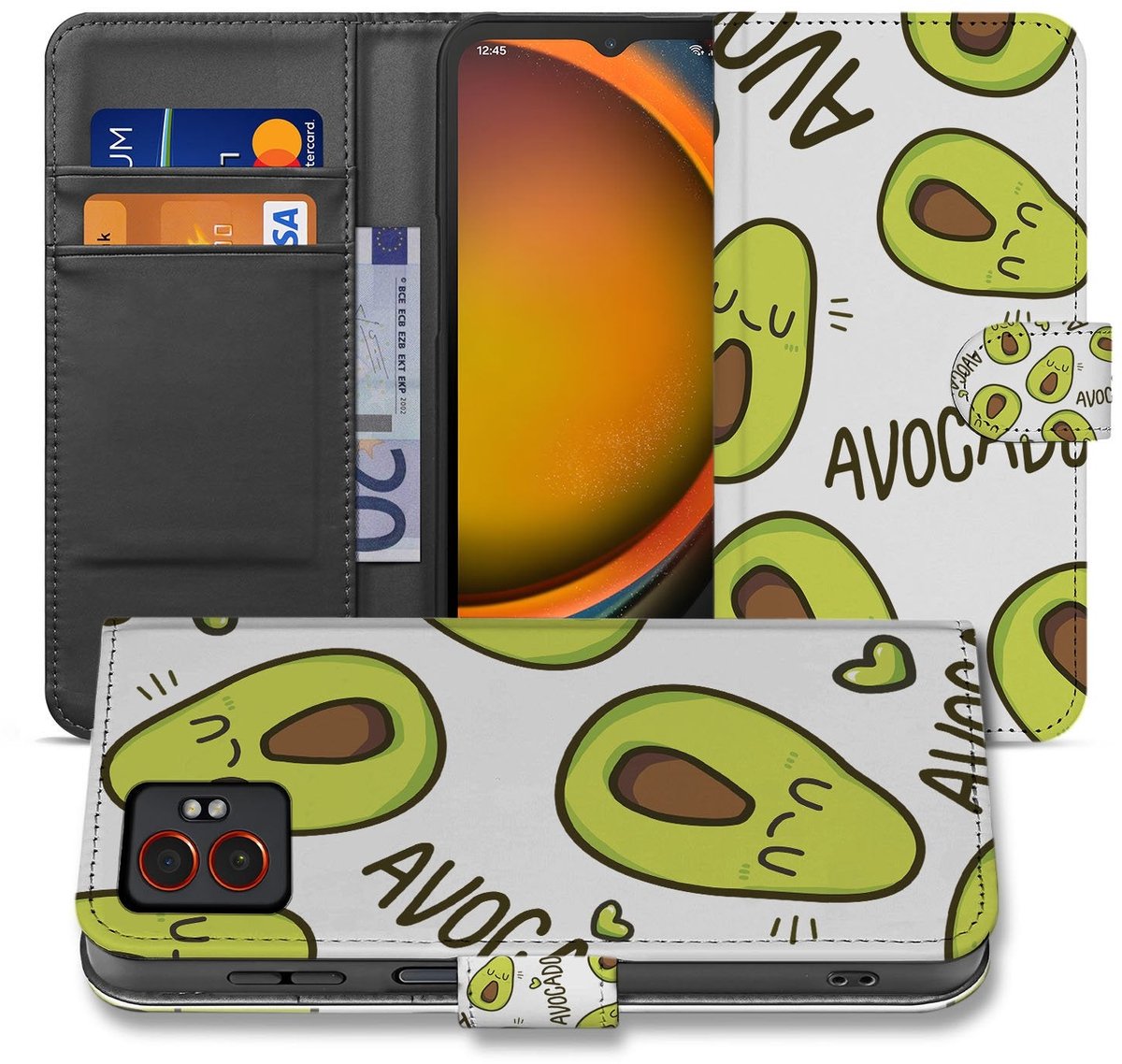 Bookcase Hoesje Samsung Galaxy Xcover 7 Pro Avocado Groen Pasjes
