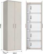 mokebo Opbergkasten Bureaukast 'Der Lange' (60 x 180 cm) multifunctionele Archiefkast in grijs beige hout