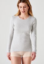 Damart - T-shirt met ronde hals, Thermolactyl geribde fleece, warmte Intense 4 - Dames - Grijs - L