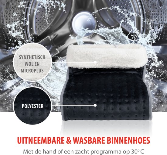 alpina Voetenwarmer – Elektrische Voetverwarmer met 3 Warmtestanden – Voetenwarmers Volwassenen – Pantoffel Voetverwarmer – Voor Voetverzorging – Voetenwarmer Electrisch – Voetwarmer - Grijs