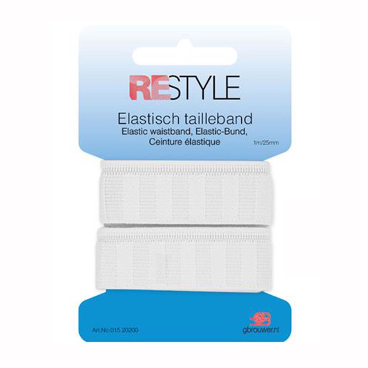 Restyle - Elastisch Tailleband 25mm - Wit - 1m