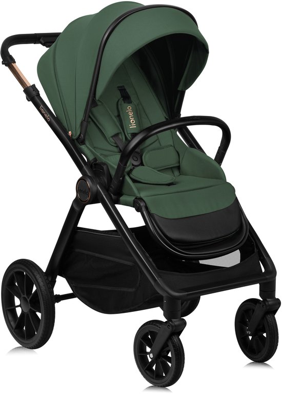 Lionelo Layla 2in1 Kinderwagen XXL Set – Reiswieg & Wandelwagen – Grote All-Terrain Wielen met Vering – XXL Zitje tot 22 kg – Panoramische 3D-Ventilatie – AiryDots Matras – Eenhandige Bediening – UPF50+ – Complete Accessoireset