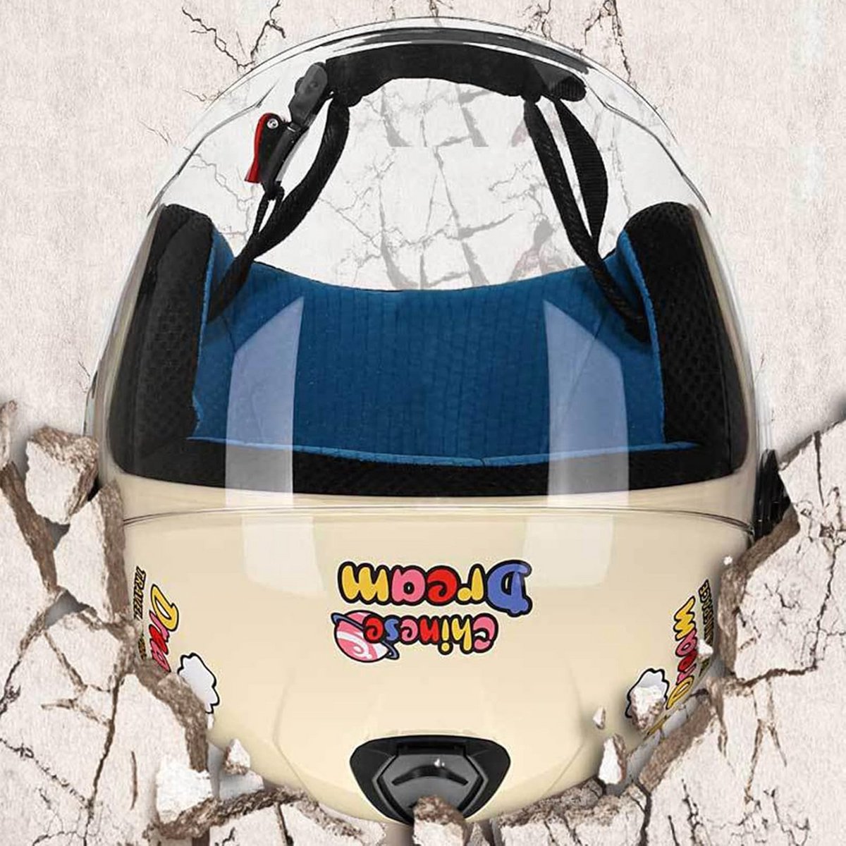Kinder 3/4 Motorhelm met Vizier - Goedgekeurde Bromfietshelm voor Jongens en Meisjes