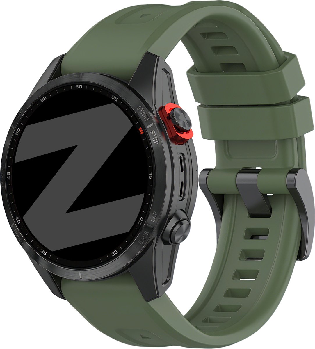 Bandz Sportbandje Siliconen 22mm Classic⬢ geschikt voor Garmin Fenix 9 (Pro) 47mm - Fenix 8 (Pro-E-47mm) - Fenix 7 (Solar-Pro) - 6 (Solar-Pro) - Fenix 5 (Plus) / Forerunner 970 - 965 - 955 - 945 - 935 - 745 / Quatix 8 - 7 - 6 - 5