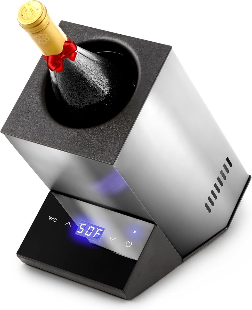 Elektrische Wijnkoeler voor Eén Fles Roestvrij Staal - Snel Koelen