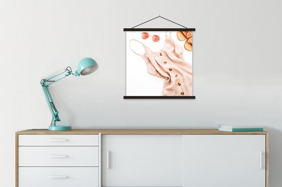 Porte-affiche avec affiche - Affiche scolaire - Slippers de soleil - Chaussons - Combinaison - 60x60 cm - Lattes noires