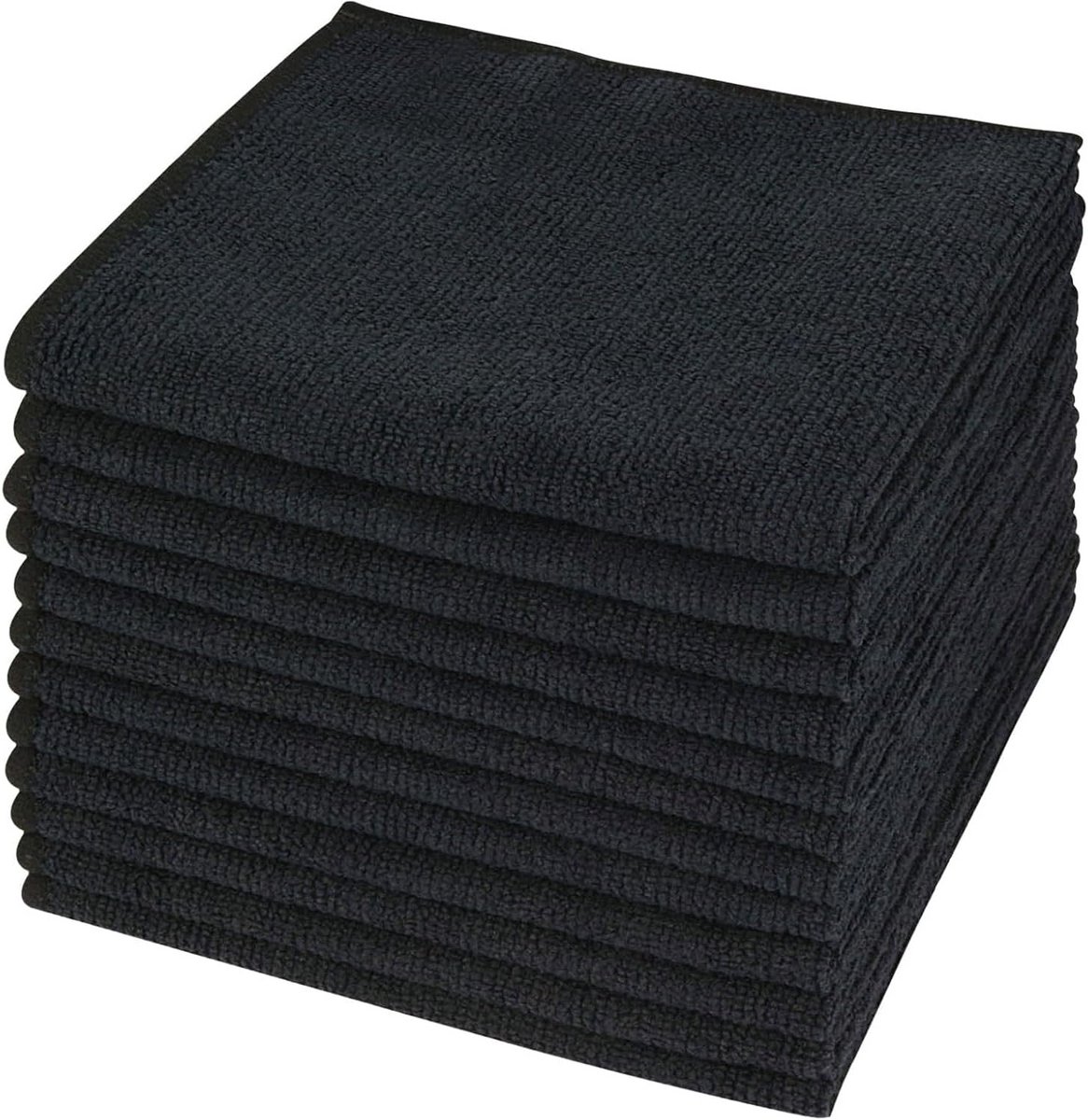 Microfiber Reinigingsdoeken - Absorberende Keuken- en Glasdoeken 12 Pack Zwart 12"x12"