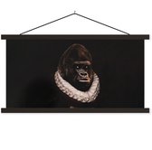 Porte-affiche avec affiche - Affiche scolaire - Singe - Peinture - Maîtres anciens - 120x60 cm - Lattes noires
