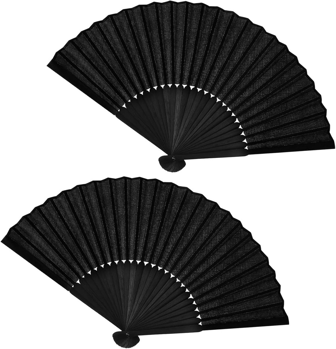 Handwaaiers Set - Opvouwbare Waaiers - Koelte Zoeken - Compact Ontwerp - 2 Stuks - Zwart