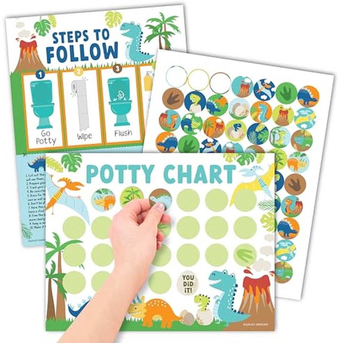 Zindelijkheidstraining Kaart - Peuter Beloningssysteem - Kind Zindelijk Maken - Inclusief 252 Stickers - 10 Kaarten 21.5x28.9cm - Multicolor