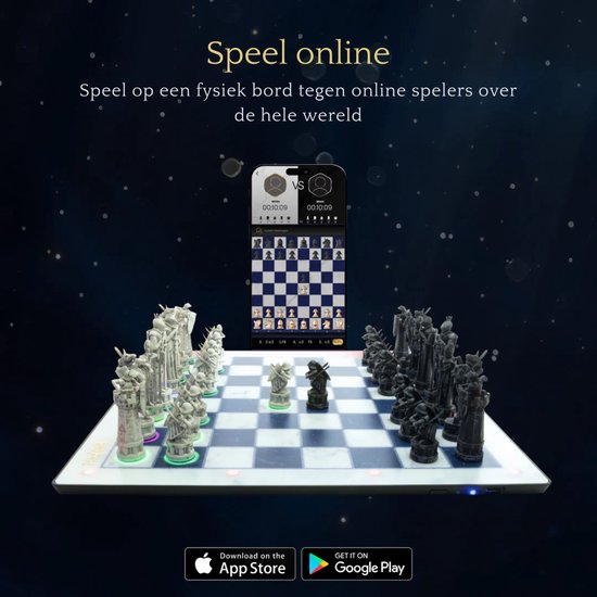 GoChess Wizard - Harry Potter Schaakspel - Slim Elektronisch Schaakbord met App – AI Schaakcomputer & Online Multiplayer – 32 Niveau’s – LED Coaching – Oplaadbaar & Bluetooth – Inclusief Schaakstukken