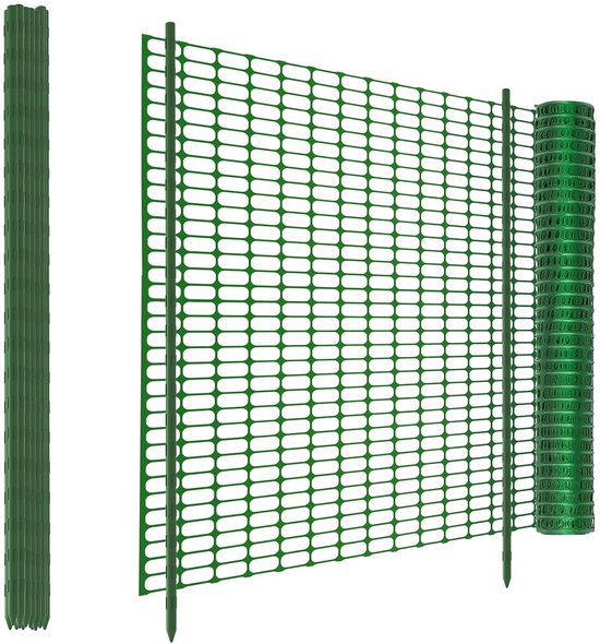Aufun Begrenzingshek, mobiele omheining, 1 m hoog, 50 m lang, tuinnet