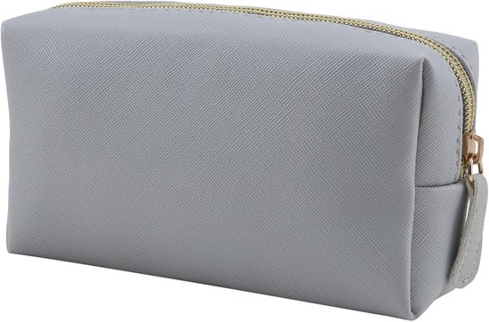 Trousse de Maquillage - Petite trousse de Maquillage pour femme - Mini sac - Trousse de toilette - Trousse de Voyages - Trousse à cosmétiques - Trousse de maquillage zippée - Trousse de rangement - Perfect pour sac à main et Voyages - Grijs