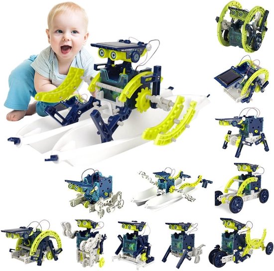 Zonne-energie Robot Kit Stem 12-in-1 Bildung Solar Robot Toys 190 Stück Diy Building Science Experiment 12 In 1 Robot
