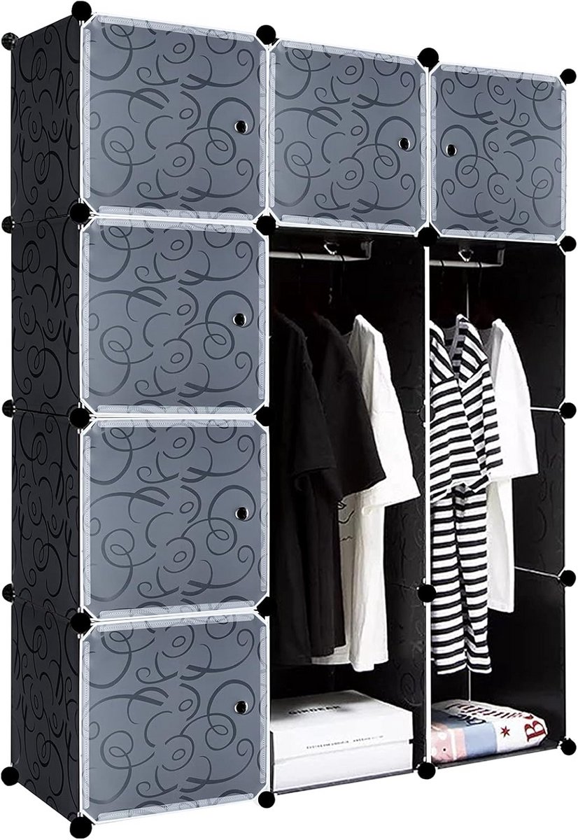 Modulair DIY Opbergsysteem Kast met Deuren - Stapelbare Garderobekast & Schoenenrek