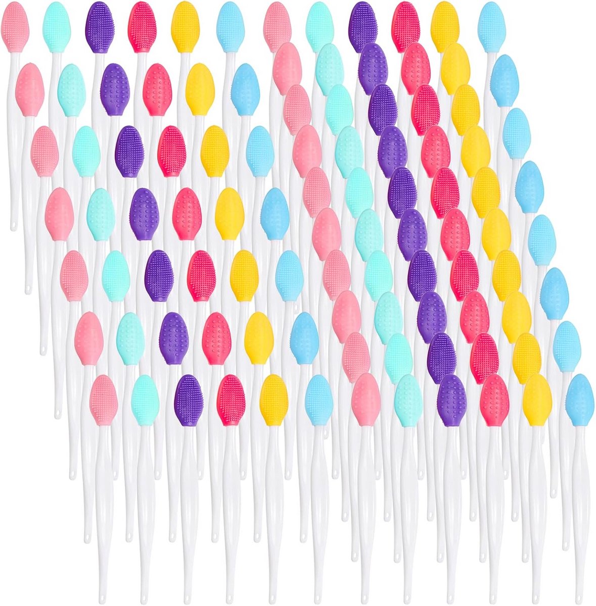 Dubbelzijdige Siliconen Lippenborstel | 100 Stuks Exfoliërende Lip Scrub Tools voor Soepelere Lippen