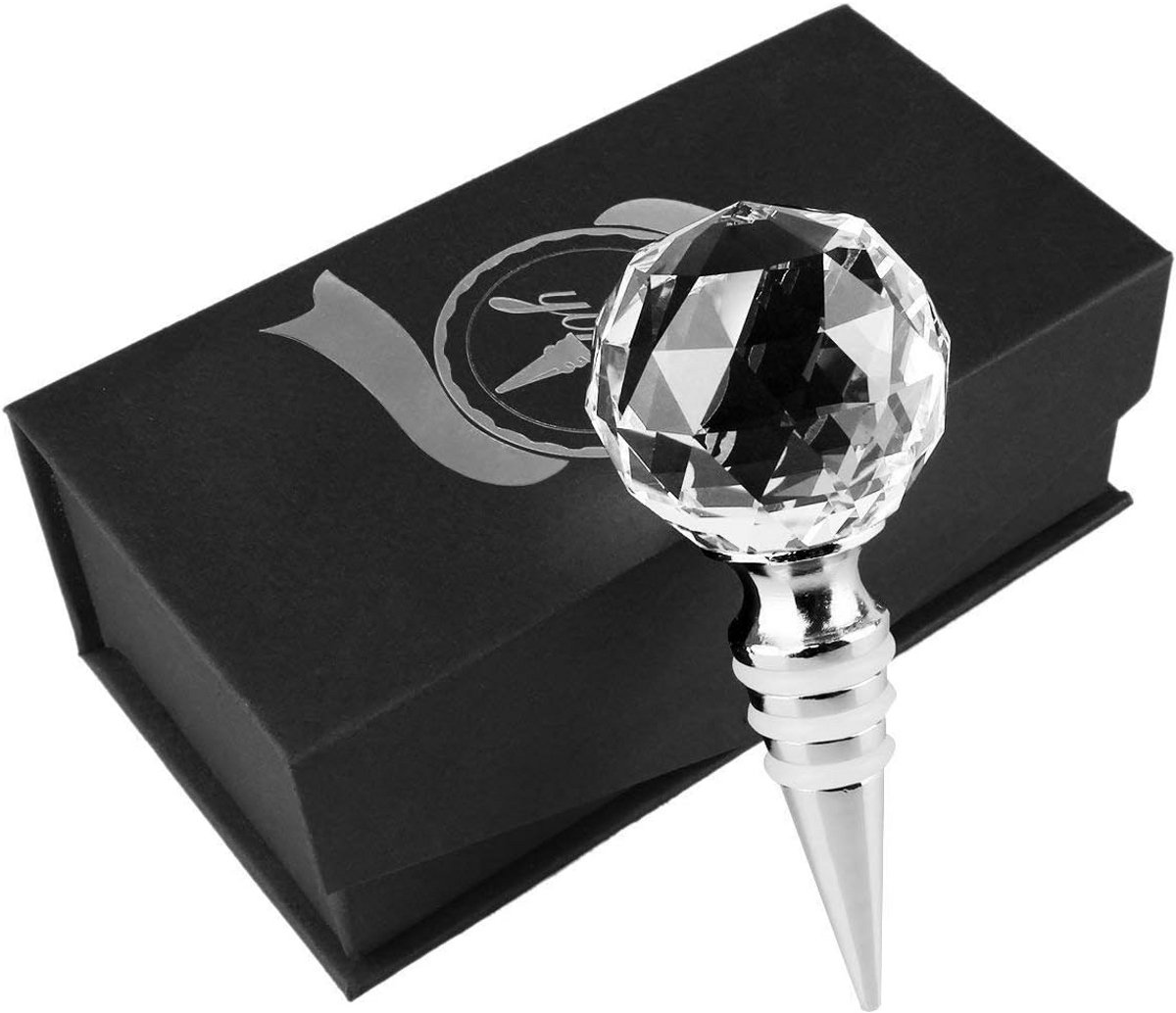 Luxe Kristallen Wijn Stop met Cadeaubox - Champagne Flesafsluiter voor Behoud & Decoratie