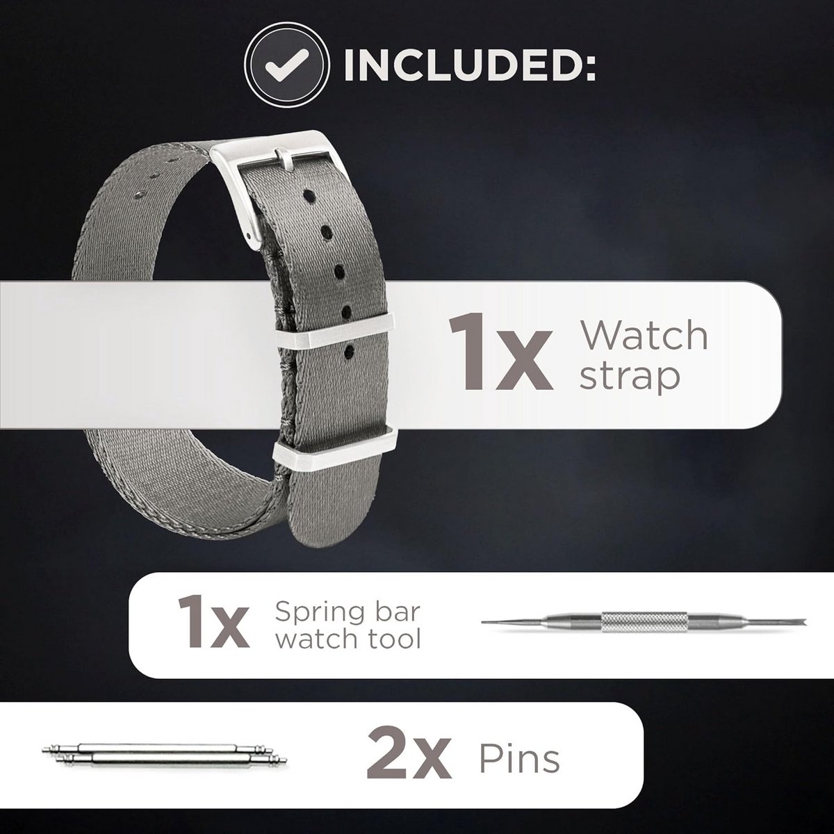 Nylon NATO Horlogeband - Militaire Kwaliteit, Veilige Sluiting - Geschikt voor Mannen en Vrouwen (18, 20, 22mm)