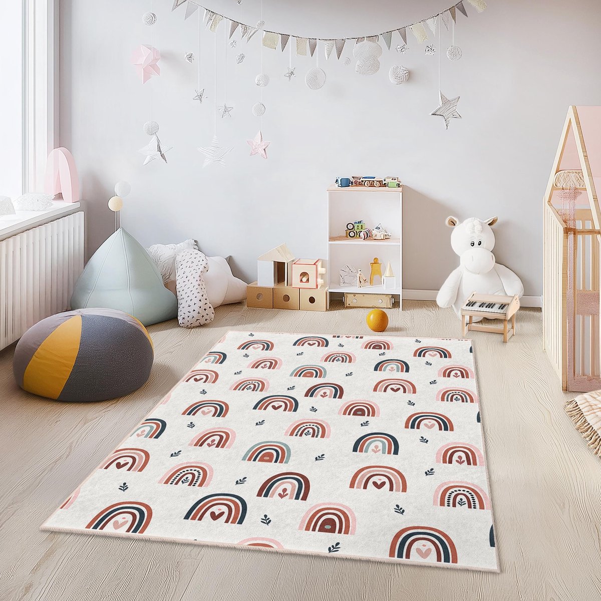 Mila Home - Kindertapijt Rechthoek - Vloerkleed Kinderkamer Tapijt - Speeltapijt - Wasbaar - Antislip - OEKO-TEX Gecertificeerd - 545 5