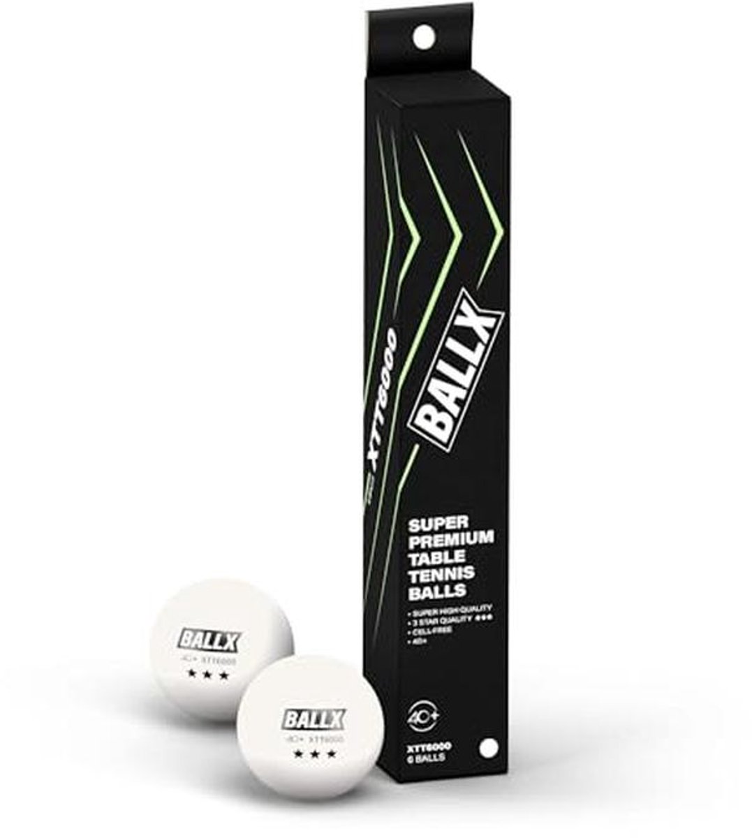 Professionele Tafeltennisballen 40+ ABS Wit, 6-stuks Set, Naadloos en Duurzaam