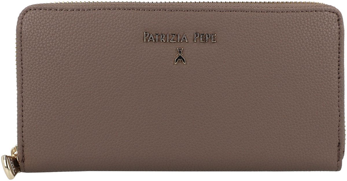Patrizia Pepe Essentials Portemonnee Leer 19 cm - Dames - Horizontaal - dark tatami