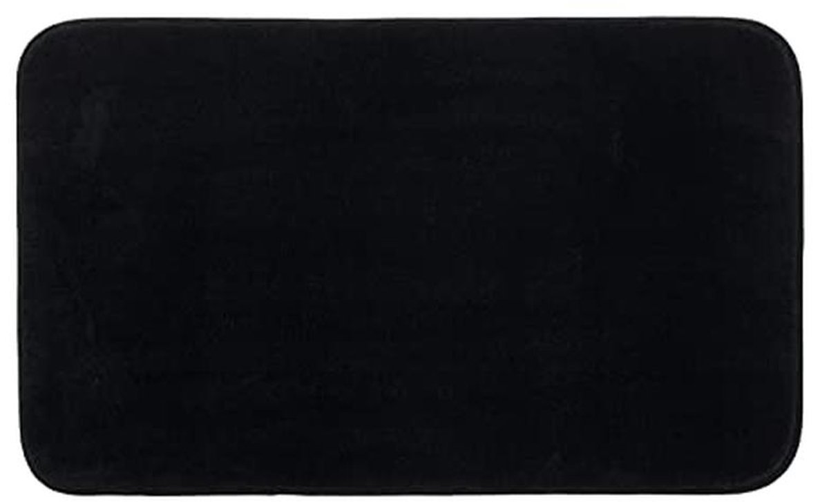 Zwarte badkamertapijt 70 x 120 cm - Hoogpolig, zacht en slipbestendig
