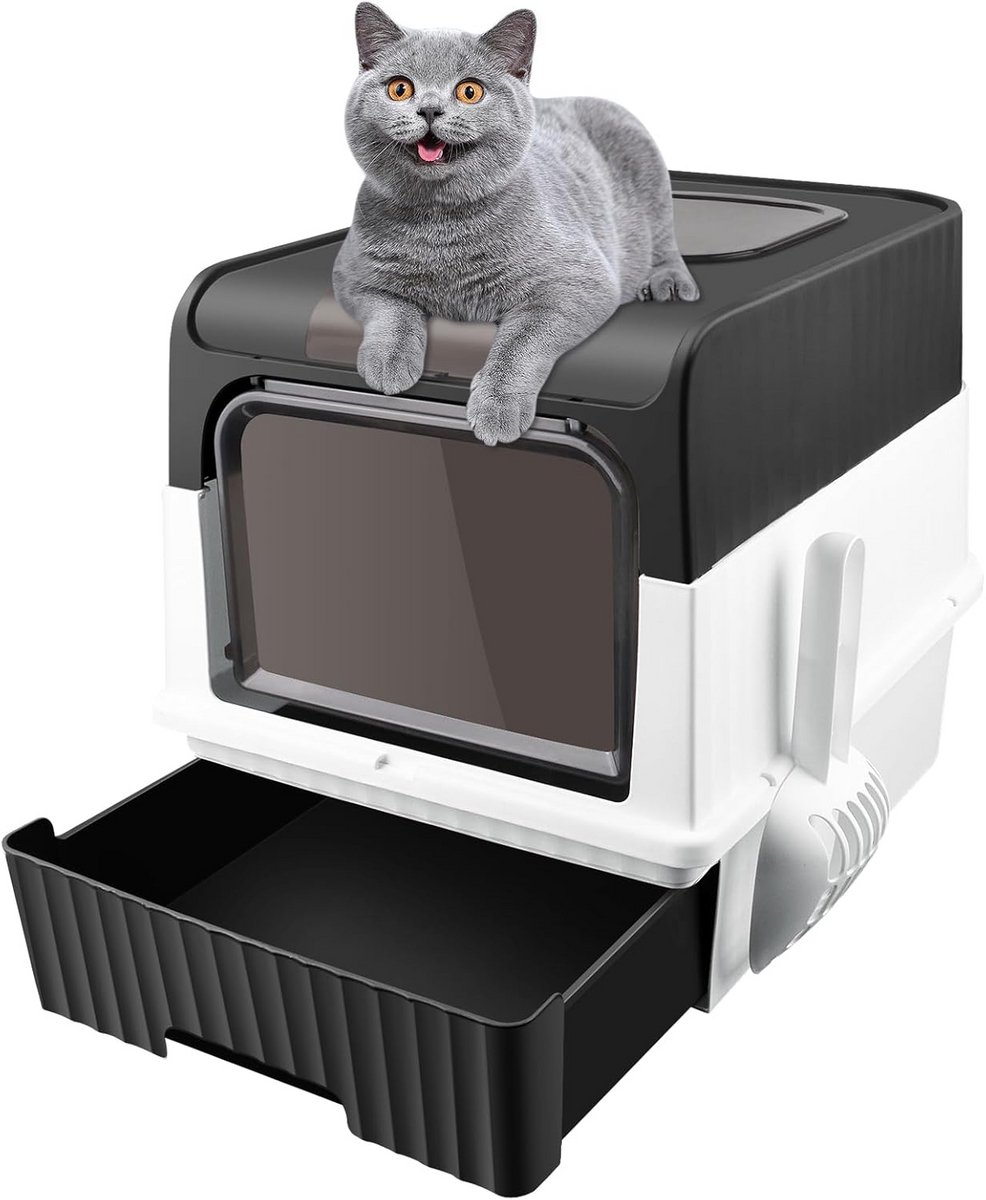 Gesloten Kattenbak voor Grote Katten - Inclusief Filter en Schep - Eenvoudig Schoonmaken