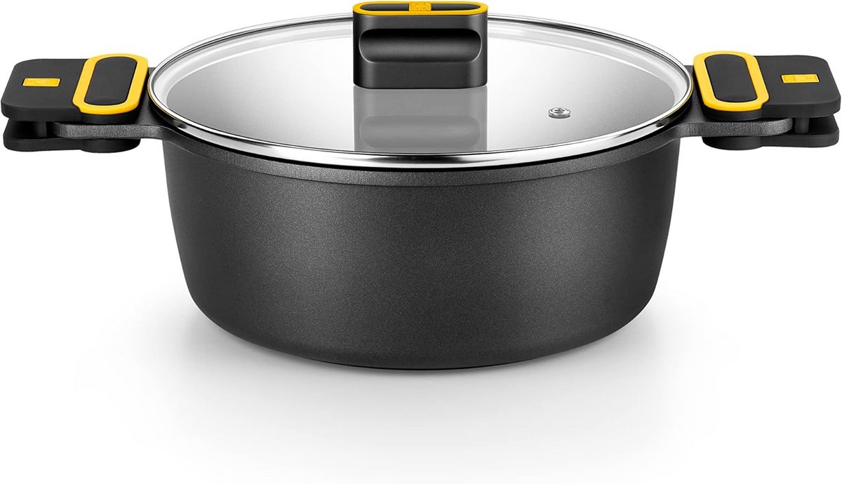 Kookpan 24 cm van gegoten aluminium met PFOA-vrije antiaanbaklaag - Geschikt voor alle warmtebronnen en inductie