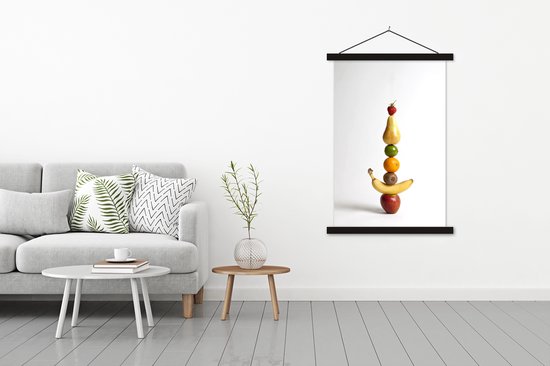 Lattes d'affiche textielposter empilées fruits noir 120x180 cm XXL / Groot format!