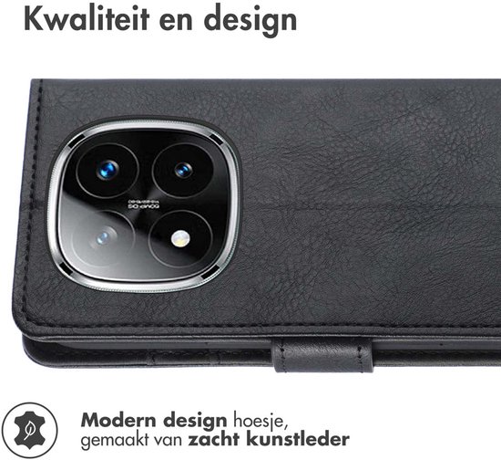 Étui imoshion adapté à Xiaomi Redmi Note 14 Pro Plus 5G avec porte-cartes - Bookcase de Luxe imoshion - Zwart