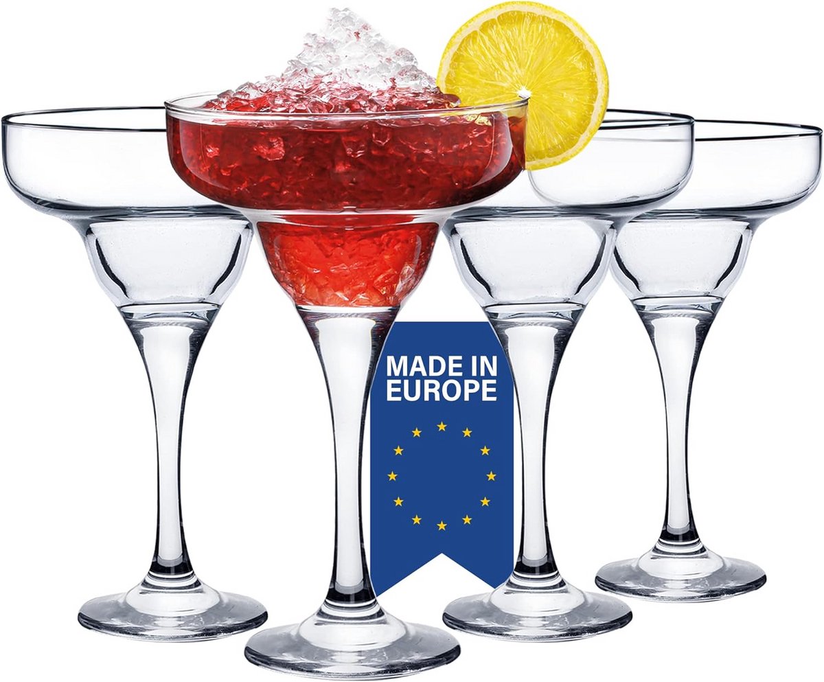 Set van 4 Margarita Glazen 300ml - Loodvrij Cocktail Glas - Vaatwasmachinebestendig