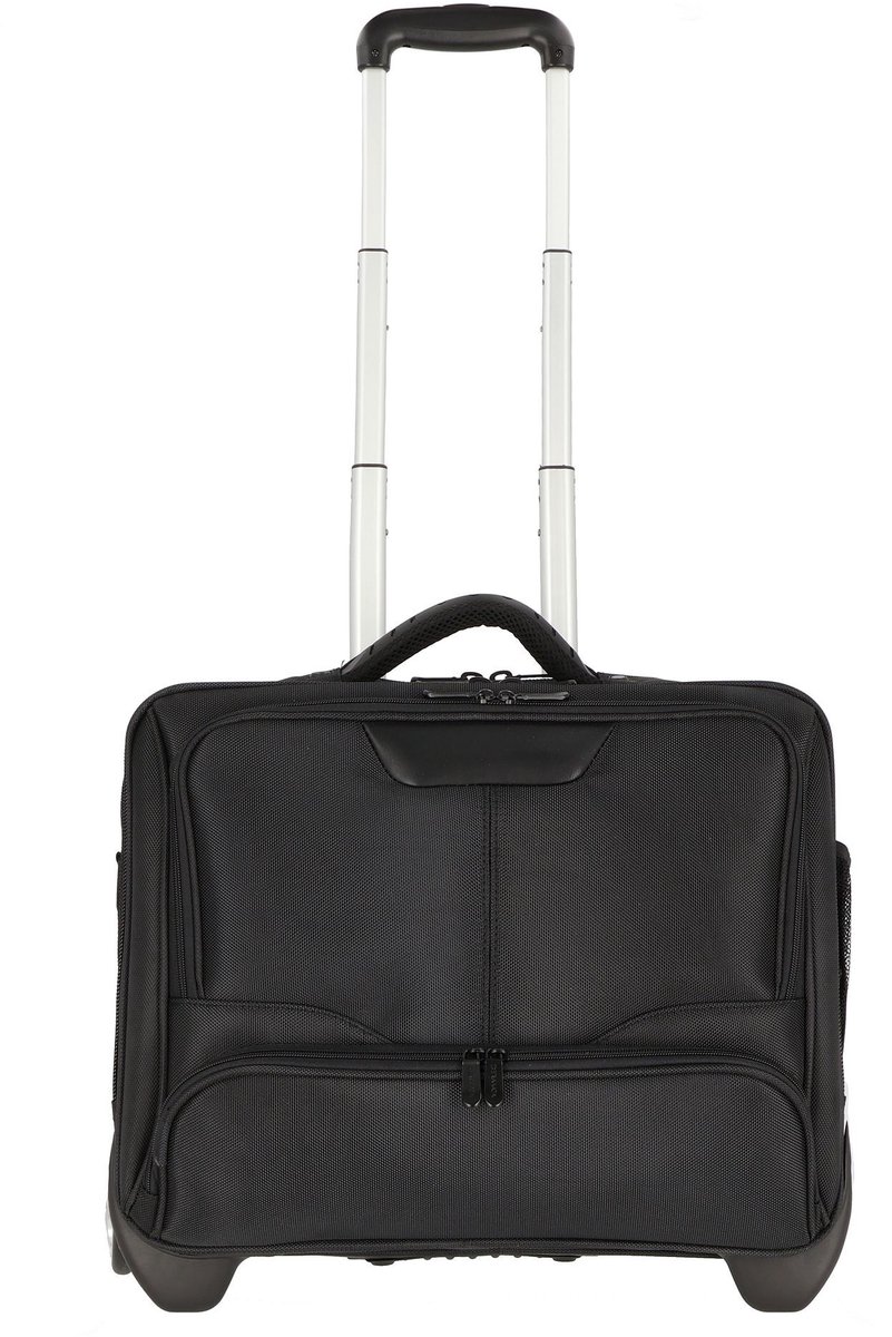 Dermata Business Laptop Trolley Nylon 3456NY Zwart - Met Rode Binnenvoering