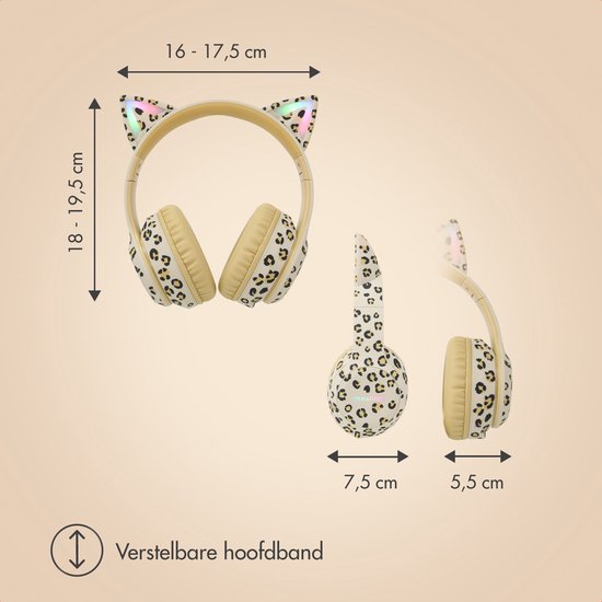 imoshion Kinder Koptelefoon Kattenoortjes - Bluetooth en Decibelbegrenzer - Draadloze Koptelefoon Kinderen