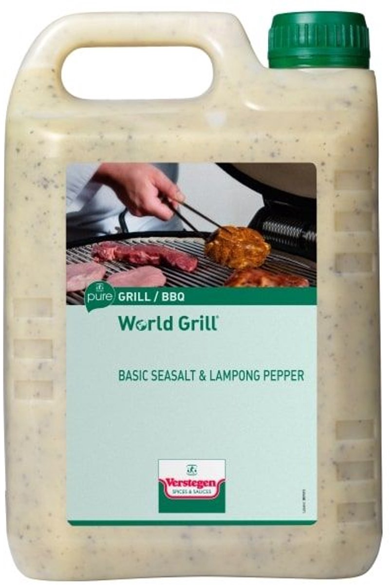Verstegen - World Grill - Basic Seasalt & Lampong Peper - Oliemarinade - Drum - Marinades - 2,5L