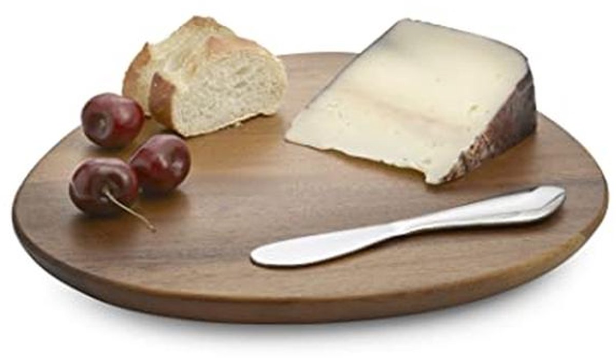 Houten en RVS Kaasplank met Verspreider - Perfect voor elke Kaasliefhebber