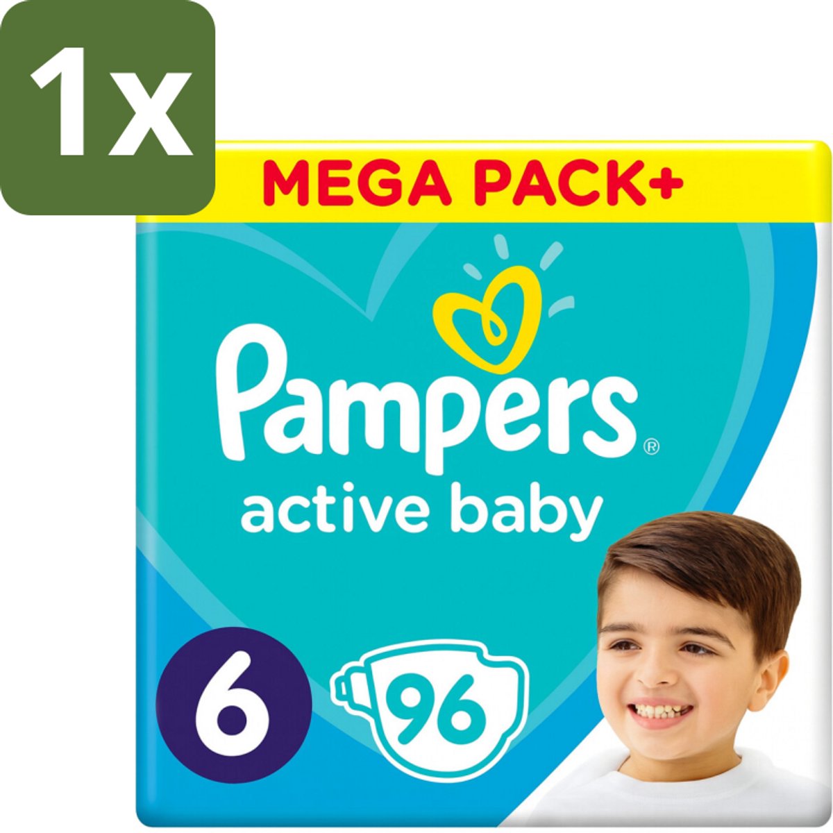 Pampers - Active Baby - Luiers - Maat 6 (13-18 kg) - Extra Groot - 96 Luiers - 1 stuk