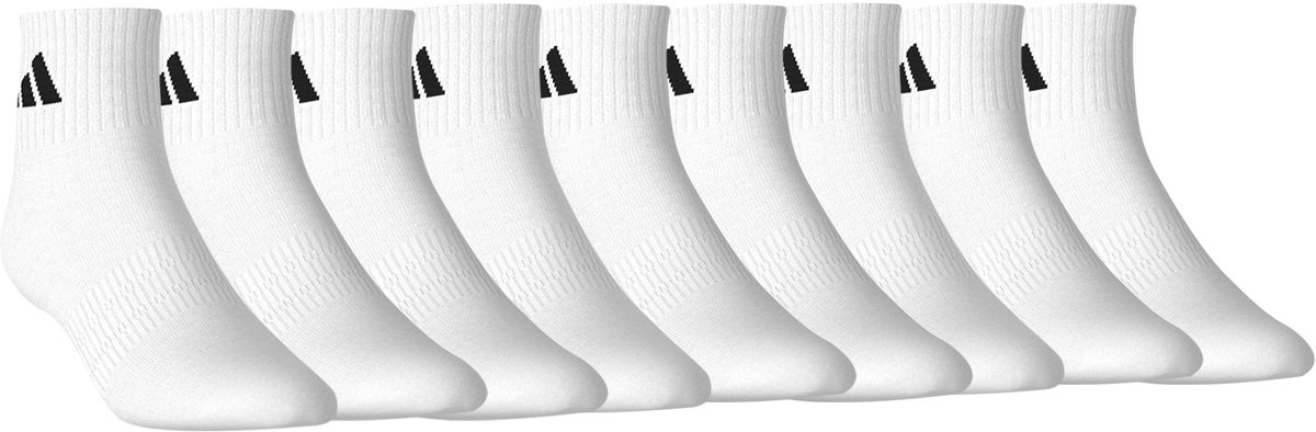 adidas Enkel-/kwartsokken Unisex korte sokken Enkelsokken 9 paar Wit