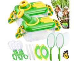 2 items Insectenpotje - Insectenkijker vergrootglas - Insectenloep - Hulpmiddel voor Wetenschap en Natuuronderzoek voor Kinderen - met Pincet, Clip - Insectenvergroteronderzoeksset -Buitenavontuurset voor kinderen van 3- 8 jaar（Verbeterde versie）
