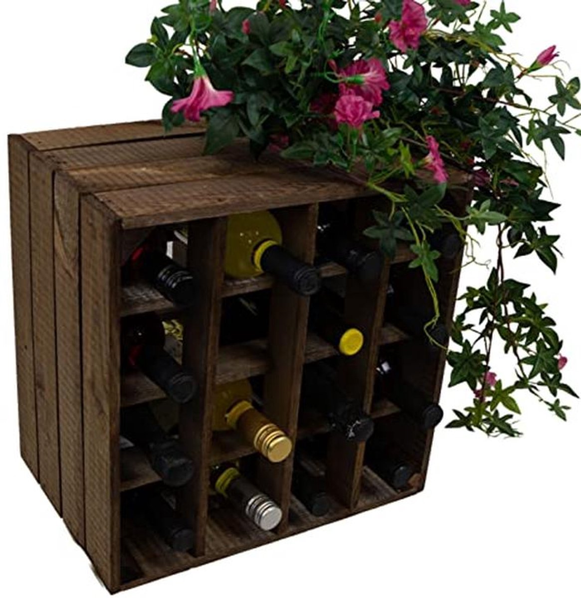 Wijnrek voor 16 flessen - Donker Hout 40x40x27 cm