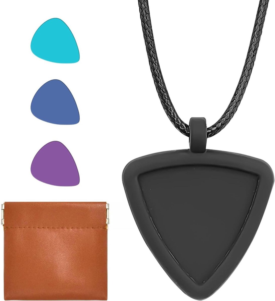 VVGoods - Driehoekige halsketting met gitaar picks en opberghanger