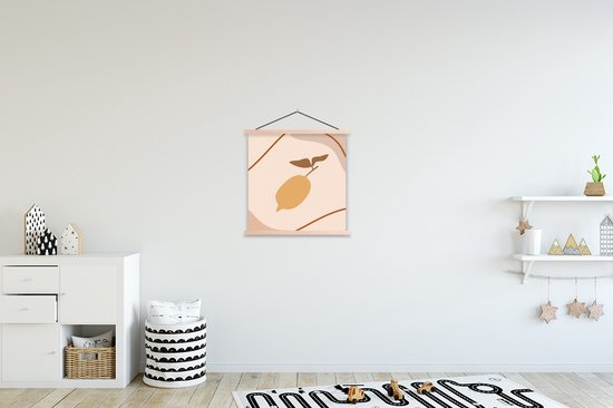 Porte-affiche avec affiche - Affiche scolaire - Été - Citroen - Abstrait - 40x40 cm - Lattes vierges