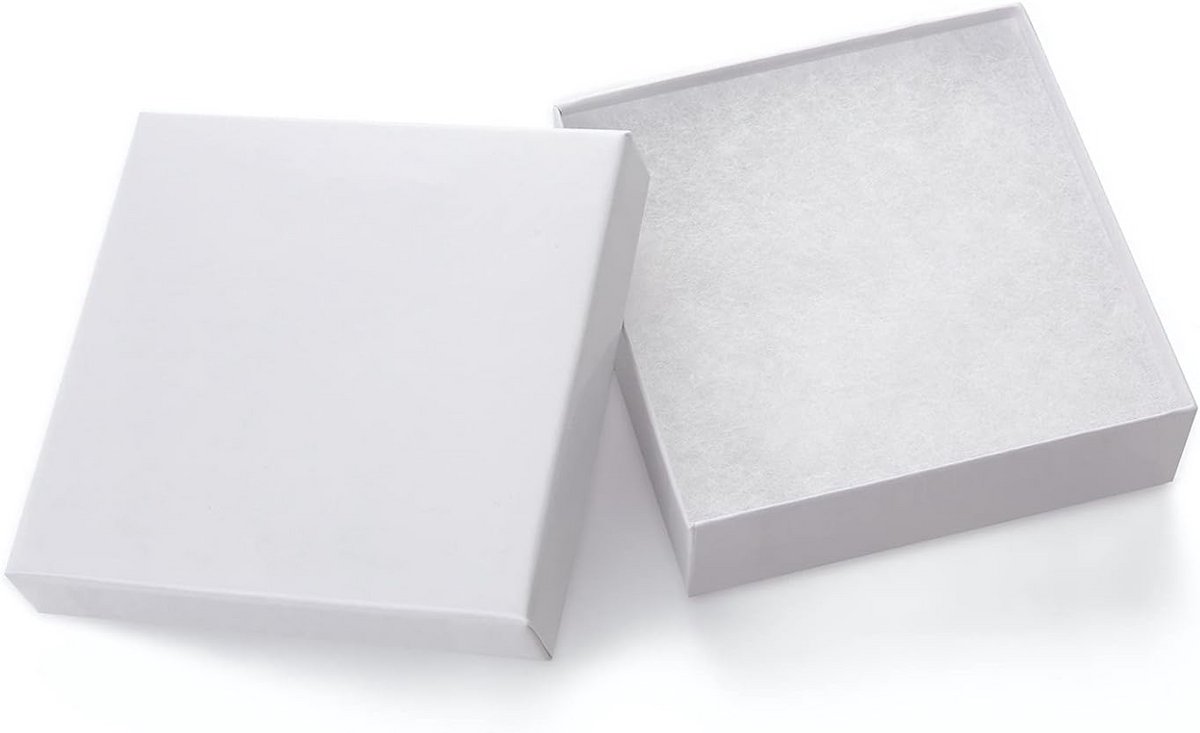 20 Stuks Kleine Kartonnen Cadeaudoosjes voor Sieraden, Wit